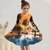 cheap 3D Shining Vision Dress-Girls&#039; 3D Graphic Coconut Tree Dress Long Sleeve Summer Spring Vacation Daily Holiday Princess Beautiful Sweet Kids 4-12 Years Casual Dress A Line Dress Knee-length Regular Fit