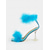 cheap Wedding Shoes-Turquoise Feather-Embellished High Heel Sandals with Clear Stiletto Heel for Women – Perfect for Parties and Special Events