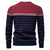 billige Herre Elite Hettegensere &amp; Sweatshirts-Herre Pullover genser Riflet Strikke Vanlige topper Fargeblokk Stripet Crew-hals Strikketøy Daglig utendørs Feriereise Klær Vår Høst Vin Navyblå S M L