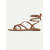 abordables Sandales Gladiateur-sandales à lacets gladiateur pour femmes – chaussures de plage plates à lanières marron pour les sorties décontractées d'été