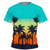 tanie Wizja 3D i geometria chłopca-Dla chłopców 3D Graficzny Drzewo kokosowe Podkoszulek T-shirt Krótki rękaw Lato Wiosna Moda Podstawowy Dzieci 4-12 lat Półgolf Na zewnątrz Codzienny Regularny