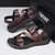 ieftine sandală de rochie-Bărbați Sandale Sandale plate PU piele Respirabil Comfortabil Anti-Alunecare Loafer Negru Maro
