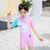 cheap Girls&#039; Wetsuits-Kids Girls&#039; Swimsuit Outdoor Party Unicorn Vacation Fashion Bathing Suits 4 years+ Summer Pink Light Purple