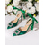 economico décolleté con cinturino-décolleté con tacco alto a punta in raso con cinturini alla caviglia con perle e nastri per donna - eleganti scarpe da sposa