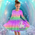 cheap 3D Unicorn Dress-Girls&#039; 3D Graphic Unicorn Dress Long Sleeve Summer Spring Vacation Daily Holiday Princess Beautiful Sweet Kids 4-12 Years Casual Dress A Line Dress Knee-length Regular Fit