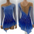 cheap Figure Skating Dresses-Figure Skating Dress Women's Girls' Ice Skating Dress Blue Patchwork Asymmetric Hem Mesh Spandex Stretchy Training Practice Professional Skating Wear Crystal / Rhinestone Long Sleeve Figure Skating