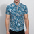abordables Imprimé Floral-Homme Floral Fleurs Chemise hawaïenne Chemise Aloha Manche Courte Hawaïen Station balnéaire Vacances Tenues de plage Eté Printemps Col rabattu Boutonner Bleu