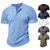 cheap Casual Henley Tee-100% Cotton Men&#039;s Henley Shirt Tee Short Sleeve Solid Color Plain Classic Style Buttons Henley Casual Daily Summer Spring &amp; Fall Black White Light Blue Henley T-Shirt