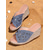cheap Vacation Sandals-Women&#039;s Wedge Sandals with Studded Denim Design and Open-Toe – Comfortable Casual Footwear for Summer, Beach and Vacation