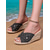 cheap Vacation Sandals-Women&#039;s Wedge Sandals with Studded Denim Design and Open-Toe – Comfortable Casual Footwear for Summer, Beach and Vacation