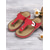 cheap Comfort Sandals-Women&#039;s Brown  Faux Leather Flip-Flop Sandals with Perforated Design and Metallic Accent for Casual Wear and Summer Outings