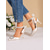 economico décolleté con cinturino-décolleté con tacco alto a punta in raso con cinturini alla caviglia con perle e nastri per donna - eleganti scarpe da sposa