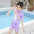 cheap Girls&#039; Wetsuits-Kids Girls&#039; Swimsuit Outdoor Party Unicorn Vacation Fashion Bathing Suits 4 years+ Summer Pink Light Purple