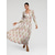 abordables Vestidos florales-Vestido largo de satén blanco para mujer, estampado floral, cuello en V, manga larga, ideal para invitadas a bodas, vacaciones, primavera y otoño.