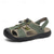 cheap Outdoor Sandals-Men&#039;s Black Faux Leather Hiking Sandals - Adjustable Straps, Closed-Toe, Breathable Design, Anti-Slip Sole, Durable Summer Outdoor Footwear for Trekking