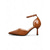 abordables Bombas Clásicas-Sandalias de tacón alto con diseño de cocodrilo y puntera puntiaguda en color marrón para mujer con tira en el tobillo: elegantes zapatos de fiesta y de oficina para ocasiones formales