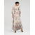abordables Vestidos florales-Vestido largo de satén blanco para mujer, estampado floral, cuello en V, manga larga, ideal para invitadas a bodas, vacaciones, primavera y otoño.