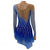 cheap Figure Skating Dresses-Figure Skating Dress Women's Girls' Ice Skating Dress Blue Patchwork Asymmetric Hem Mesh Spandex Stretchy Training Practice Professional Skating Wear Crystal / Rhinestone Long Sleeve Figure Skating