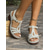 baratos Sandálias de salto-sandálias femininas vintage de salto grosso e aberto na frente - sapatos de verão elegantes com tira de fivela e design oco para ocasiões casuais, de trabalho ou ao ar livre