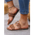 cheap Vacation Sandals-Women&#039;s Green Studded Slide Sandals – Trendy Summer Flats with Comfortable Sole for Casual Everyday Wear