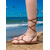 abordables Sandales Gladiateur-sandales à lacets gladiateur pour femmes – chaussures de plage plates à lanières marron pour les sorties décontractées d'été