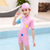 cheap Girls&#039; Wetsuits-Kids Girls&#039; Swimsuit Outdoor Party Unicorn Vacation Fashion Bathing Suits 4 years+ Summer Pink Light Purple