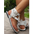 cheap Casual Sandals-Women&#039;s White Gladiator Sandals with Adjustable Buckle Straps – Stylish Summer Footwear for Casual Outings and Beach Days