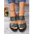cheap Vacation Sandals-Women&#039;s Green Studded Slide Sandals – Trendy Summer Flats with Comfortable Sole for Casual Everyday Wear