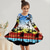 cheap 3D Cartoon Dress-Girls&#039; 3D Graphic Coconut Tree Dress Long Sleeve Summer Spring Vacation Daily Holiday Princess Beautiful Sweet Kids 4-12 Years Casual Dress A Line Dress Knee-length Regular Fit