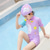 cheap Girls&#039; Wetsuits-Kids Girls&#039; Swimsuit Outdoor Party Unicorn Vacation Fashion Bathing Suits 4 years+ Summer Pink Light Purple