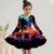 cheap 3D Shining Vision Dress-Girls&#039; 3D Graphic Coconut Tree Dress Long Sleeve Summer Spring Vacation Daily Holiday Princess Beautiful Sweet Kids 4-12 Years Casual Dress A Line Dress Knee-length Regular Fit