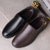 ieftine Pantofi casual slip-on-mocasini maro pentru bărbați, cu partea superioară din piele artificială texturată și talpă anti-alunecare - pantofi casual confortabili pentru lucru și purtarea zilnică