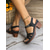 baratos Sandálias de salto-sandálias femininas vintage de salto grosso e aberto na frente - sapatos de verão elegantes com tira de fivela e design oco para ocasiões casuais, de trabalho ou ao ar livre