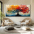 cheap Landscape Paintings-Handpainted  Colorful Dots Tree Oil Painting on Canvas Modern Textured flower tree painting Wall Art 3D Floral Painting Contemporary Art Large Wall Art oil painting for Living Room Decor