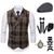 cheap Outfits-1920s Vintage Inspired The Great Gatsby Party Costume Accessories Set Sleeveless Double Breasted Plaid Turndown Men&#039;s Halloween Party &amp; Evening Casual Daily Adults&#039; Vest Hat All Seasons