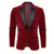 cheap Men&#039;s Blazers-Men&#039;s Velvet Blazer Blazer Business Cocktail Party Wedding Party Fashion Casual Spring Fall Polyester Solid Color Buttons Pocket Comfortable Single Breasted Blazer Red Green
