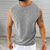 baratos Tops de ginásio-Homens Malha Íntima Top de colete Camiseta Interior camisa sem manga Sem Manga Crewneck Primavera Verão Tecido Moda Designer Férias Rua Para Noite Preto Branco Cinzento Top Tee para Homens