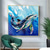 voordelige Schilderijen van dieren-abstract blauw kunstwerk dier schilderij handgemaakt walvis schilderij op canvas extra groot abstract kunst dier schilderij oversized getextureerde walvis schilderij dier kunst groot canvas wandkunst