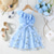 voordelige Casual jurken-Kinderen Voor meisjes Jurk Bloemetjesjurk Bloem Mouwloos Buiten Casual Ruche Tie Knoop Modieus Dagelijks Polyester Tot de knie Casual jurk A lijn jurk Zomer 4 jaar + Blozend Roze Wijn Marineblauw