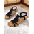 ieftine Sandale de vacanță-sandale negre cu pană pentru femei, cu detalii de ciucuri cu franjuri – confortabile și elegante pentru ieșirile casual, zilele la plajă și vacanțele de vară