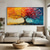 cheap Landscape Paintings-Handpainted  Colorful Dots Tree Oil Painting on Canvas Modern Textured flower tree painting Wall Art 3D Floral Painting Contemporary Art Large Wall Art oil painting for Living Room Decor