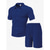 cheap Men&#039;s Tee Sets-Men&#039;s T-shirt Suits 2 Pieces Outfits Tee &amp; Shorts Short Sleeve Lapel Summer Plain Fashion Casual Buttons 2 Piece Jacquard Vacation Daily Wear Going out Black White Navy Blue Top Tee for Men