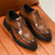 cheap Formal-Men&#039;s Brown Derby Shoes - Faux Leather with Crocodile Texture Embossing, Stylish and Versatile Footwear for Men, Ideal for Casual, Office and Everyday Wear