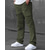 preiswerte Cargohosen-Herren Cargohose Cargohosen Hose Hosen Kordelzug Elastische Taille Multi Pocket Glatt tragbar Outdoor Täglich Campen und Wandern Modisch Klassisch Schwarz Armeegrün