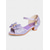 abordables Niños &amp; Niña de las Flores-Sandalias con lazo de purpurina morada para niñas con detalle de perla, correa ajustable, perfectas para bodas, cumpleaños y ocasiones especiales.