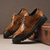 cheap Formal-Men&#039;s Brown Derby Shoes - Faux Leather with Crocodile Texture Embossing, Stylish and Versatile Footwear for Men, Ideal for Casual, Office and Everyday Wear