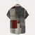 billiga Geometriska mönster-Herr Geometrisk Färgblock Lappverk Skjorta Knapp upp skjorta Kortärmad Mode Casual Streetwear Semester Helgdag Sommar Nedvikt 3D-utskrift krage skjortor Främre en ficka Grå