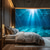 זול שטיחון חוף האוקיינוס-נוף אוקיינוס כחול טפסטי תלוי אמנות קיר טפסטי גדול קיר מראה תפאורה צילום רקע שמיכה וילון לבית חדר שינה סלון קישוט