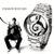 cheap Digital Watches-Fashion and Casual Music Note Notation Watch Stainless Steel Wristwatch for Men and Women Silver Watches