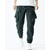 cheap Cargo Pants-Men's Cargo Pants Joggers Trousers Drawstring Multi Pocket Elastic Drawstring Waist Plain Wearable Daily Outdoor Camping &amp; Hiking Fashion Classic Navy Blue Dark Green